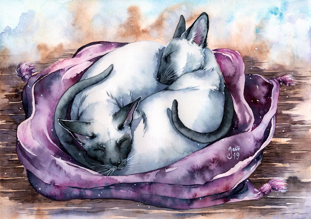 Original Painting - Snuggled Up 